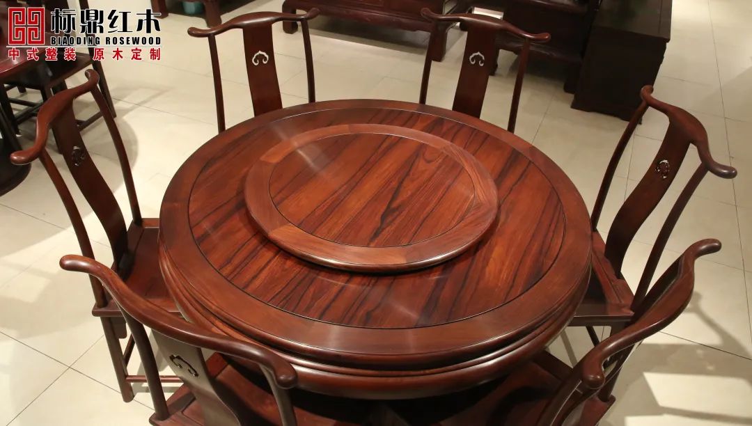山东巴里黄檀餐桌多少钱,巴里黄檀千里江山圆餐桌介绍