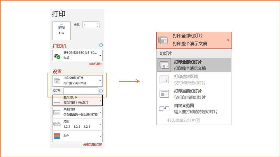 powerpoint打印选项在哪儿,powerpoint打印寸照