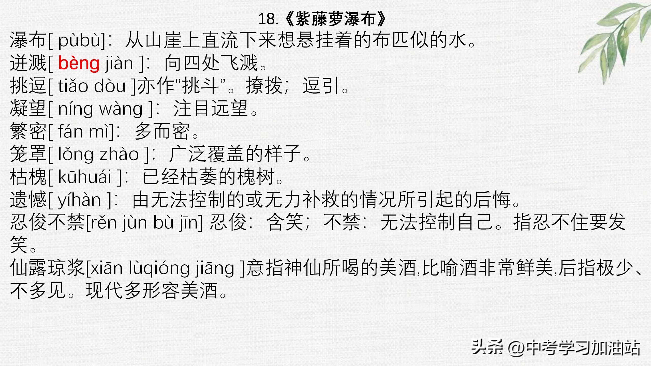 七年级期末语文必考知识点大全,七年级语文上期末考试必考知识点