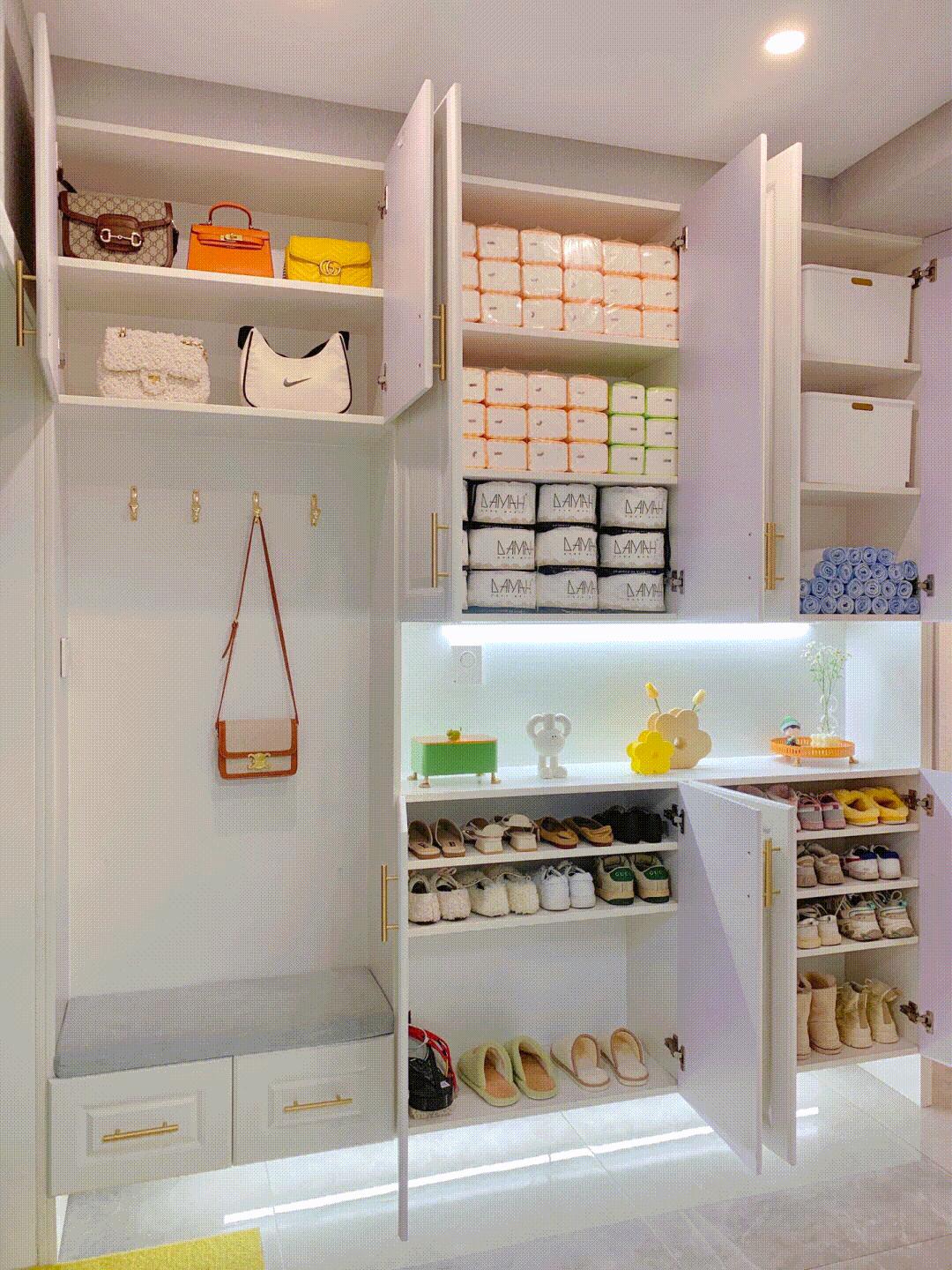 入户门鞋柜怎么设计不占空间,户型小的鞋柜怎么装修好看