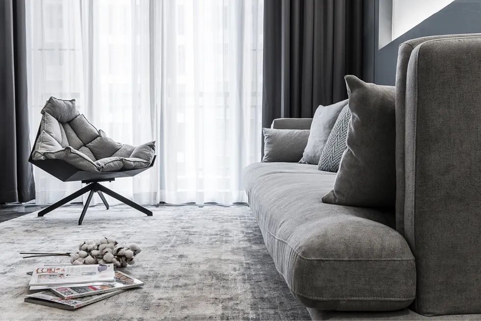 黑白灰现代极简约风格小户型,黑白灰系现代简约复式