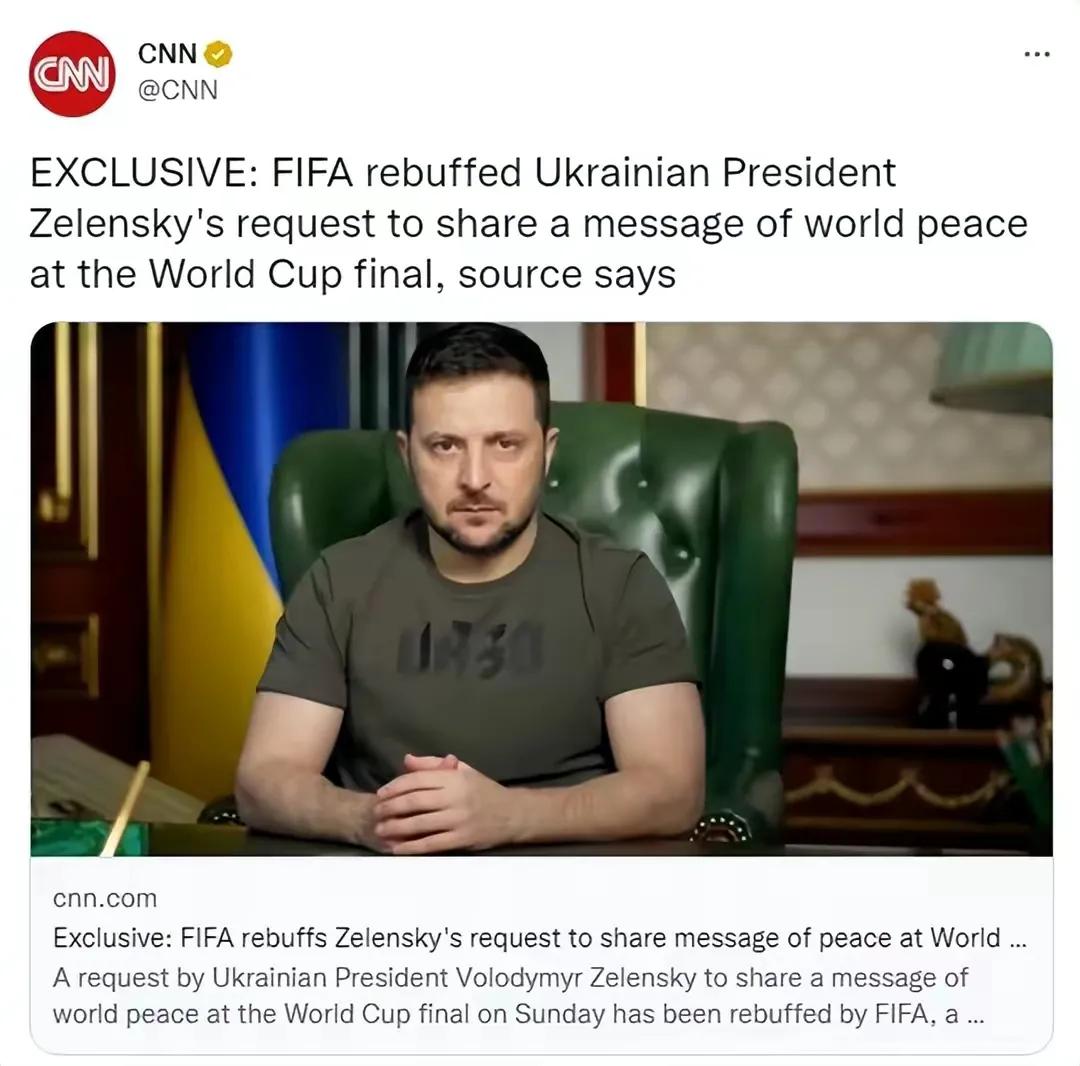 泽连斯基承认俄罗斯胜利,泽连斯基要求在世界杯露面被拒