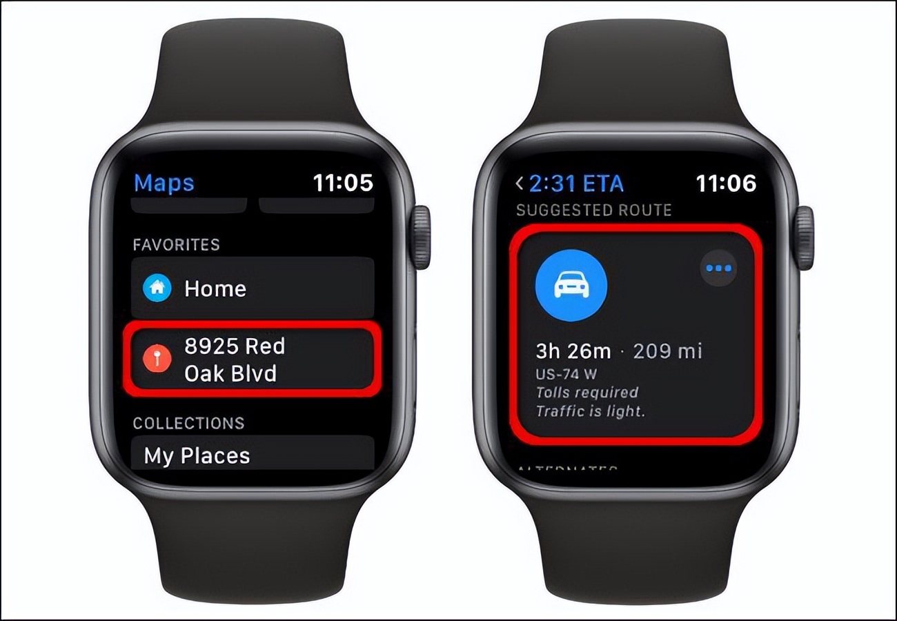 如何在AppleWatch上获取行车路线