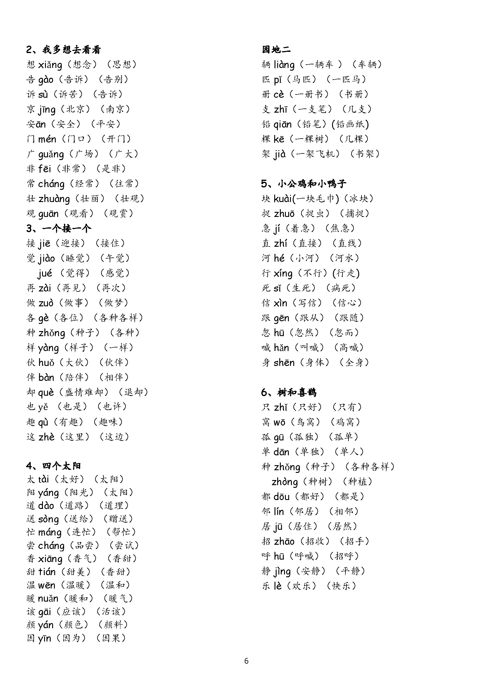 一年级下册认字表和生字表组词,一年级下册第11课彩虹生字组词