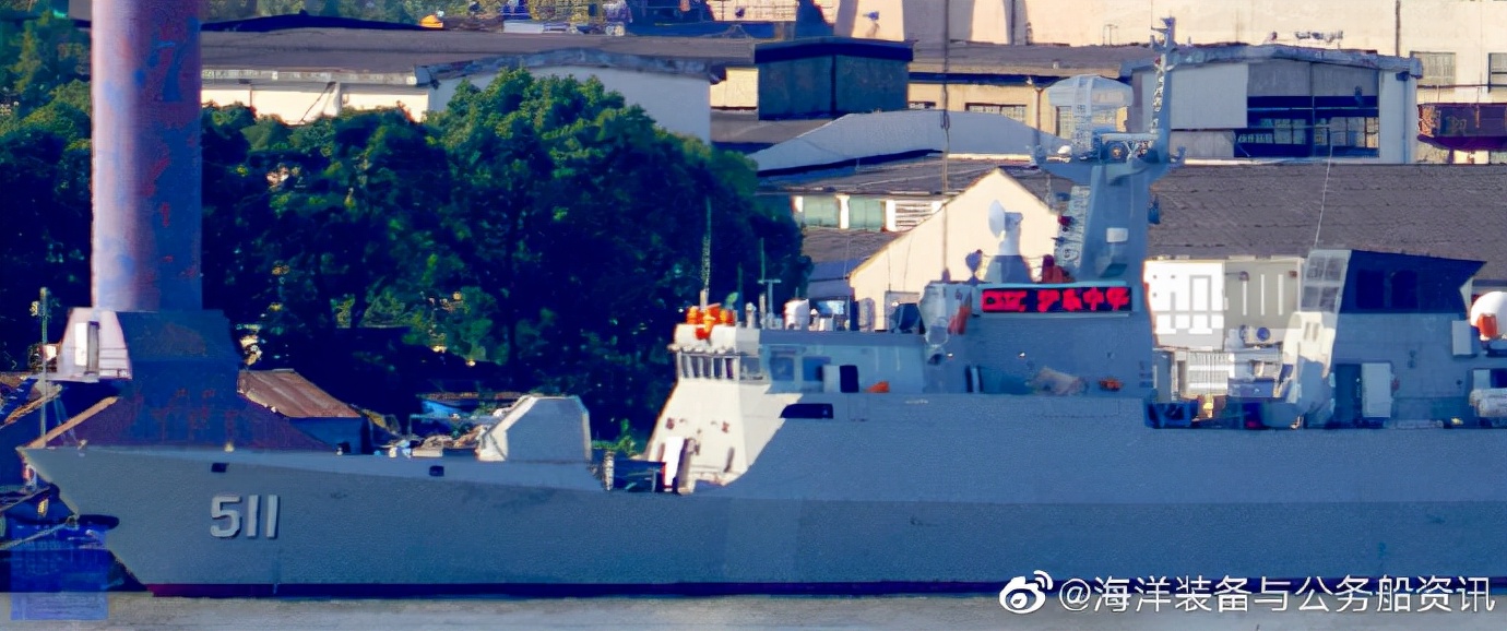 055舰最新改造消息,056改型海警船俯视实图