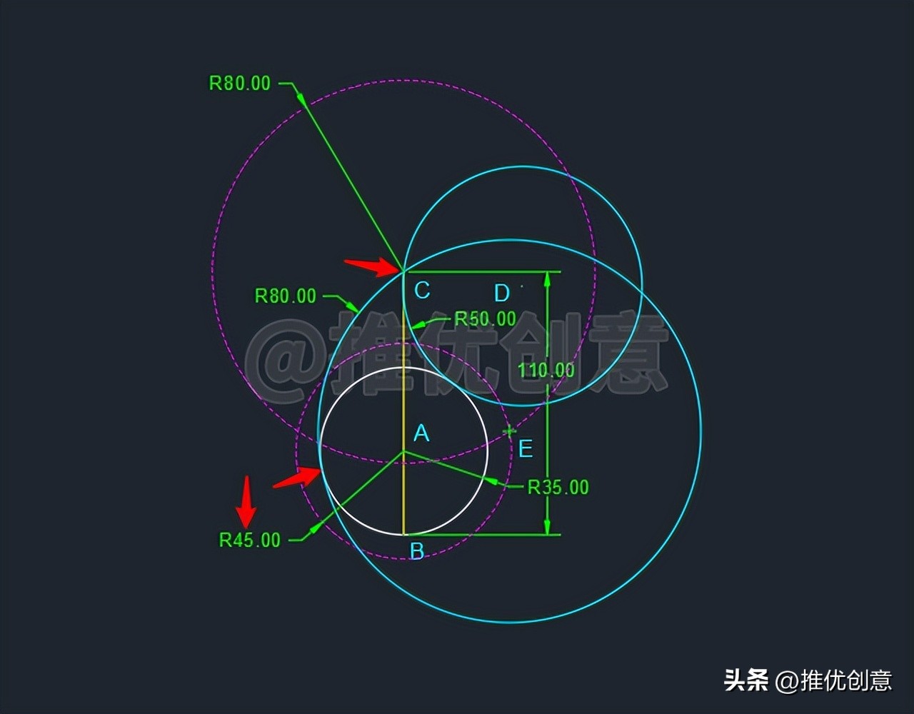 简单的水滴,cad制图水滴