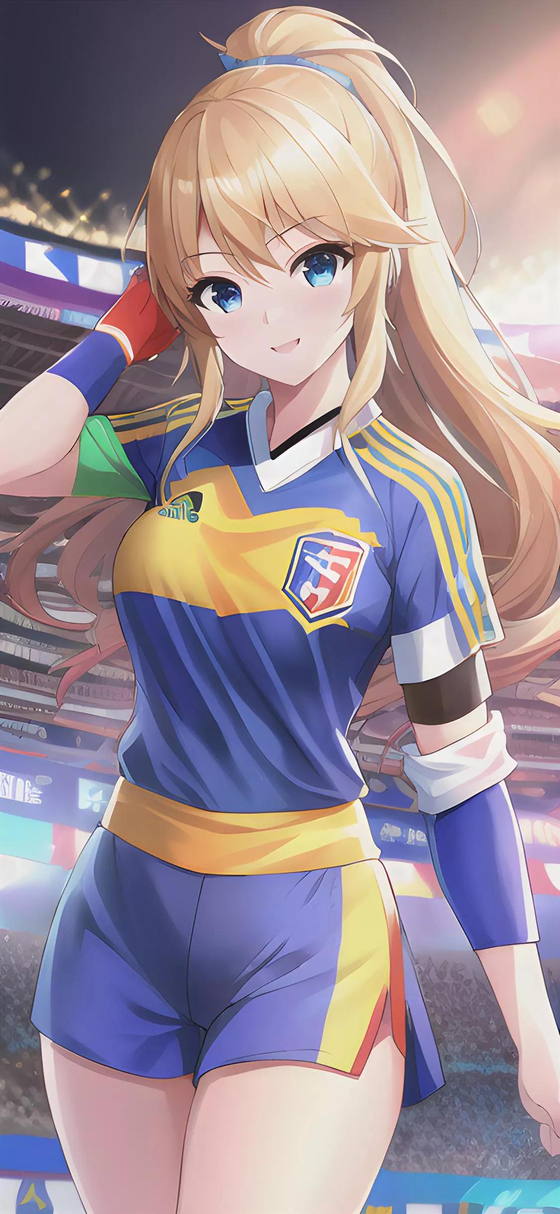 世界杯足球ai绘画,ai绘画二次元足球宝贝