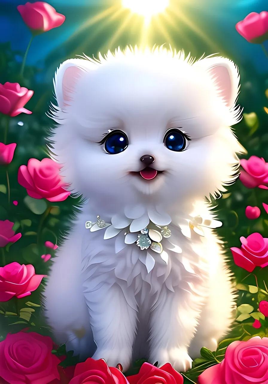 博美可爱的狗狗,白色的博美狗狗长大之后有多帅