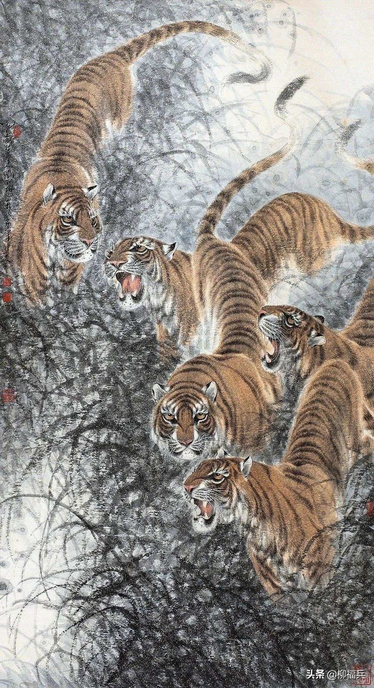 中国历代国画家传奇作品图片欣赏,六骏图国画高清大全