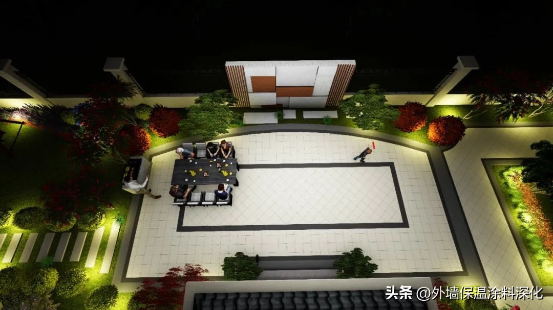 别墅庭院景观绿化全套施工图,别墅3d庭院景观效果图教程