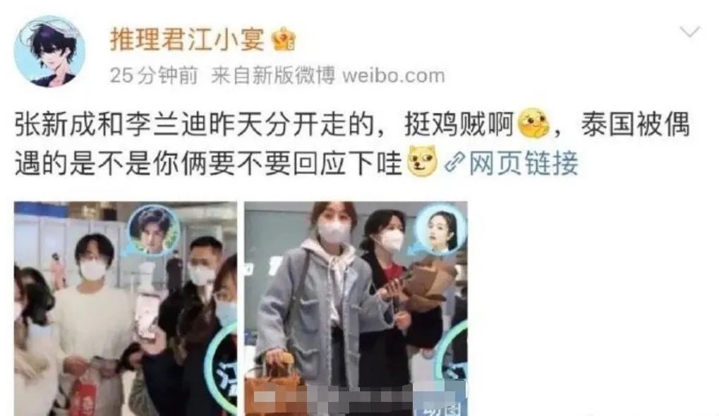 张新成李兰迪泰国正面照,李兰迪张新成泰国同游