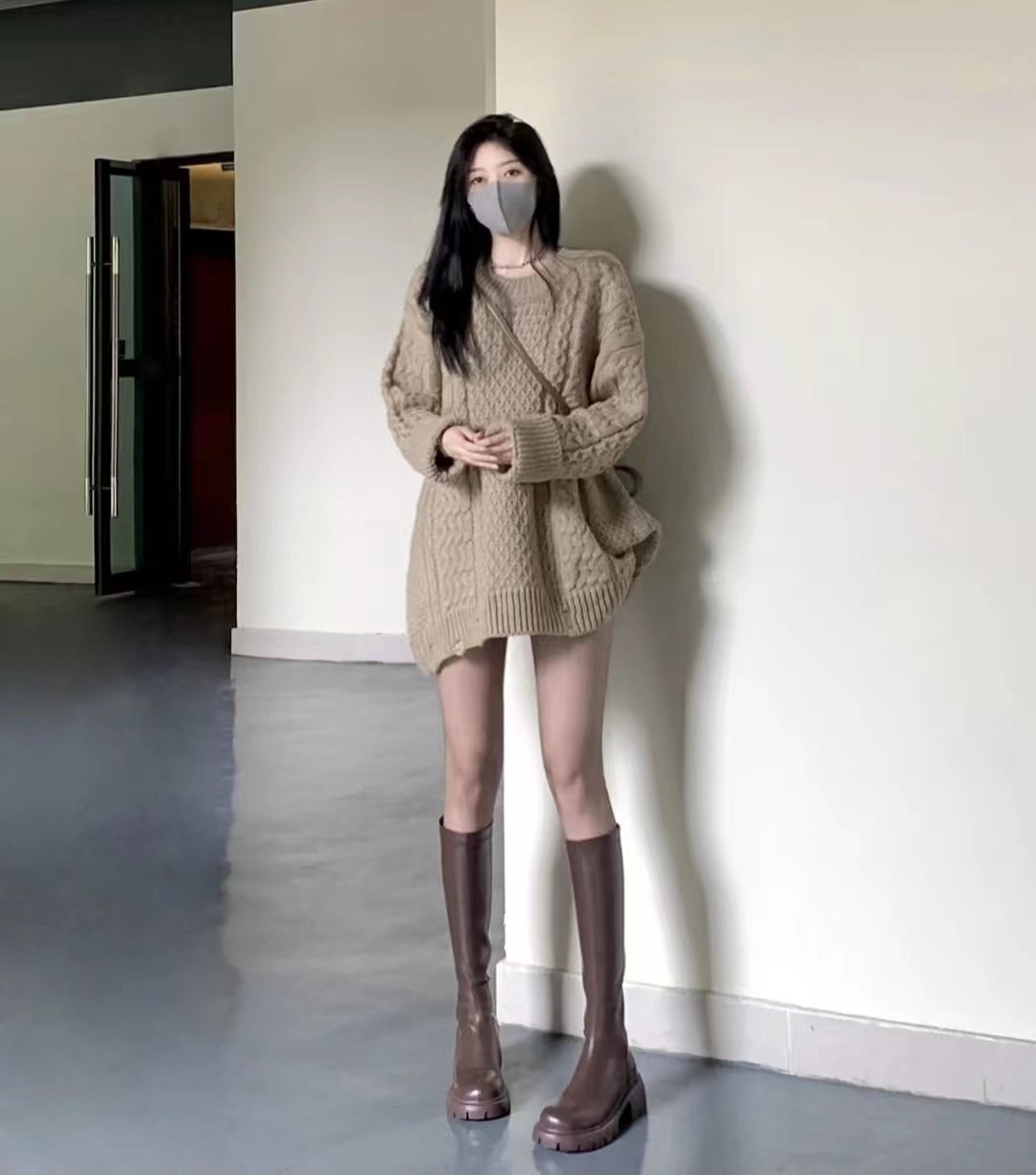 这45套棕色长筒靴穿搭太高级了，显高显瘦显腿长