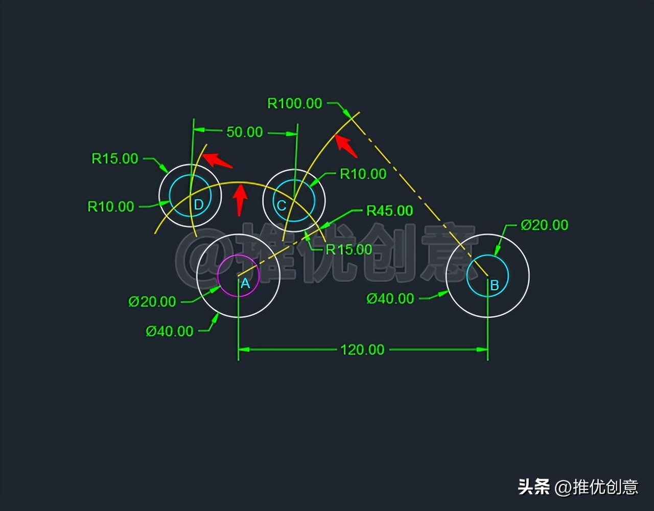 cad绘图教程直角定位,cad的机械制图初学入门图