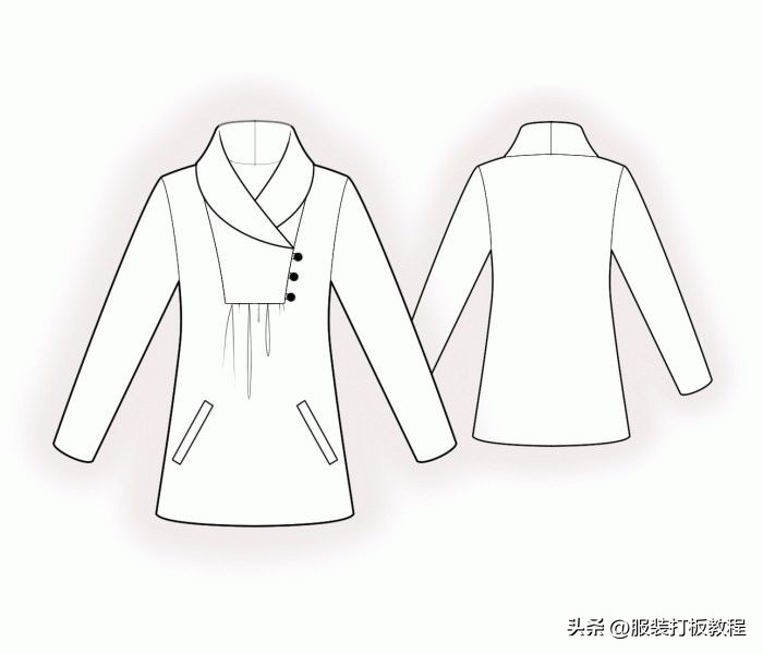 服装设计格子大衣款式图,服装设计风衣效果图