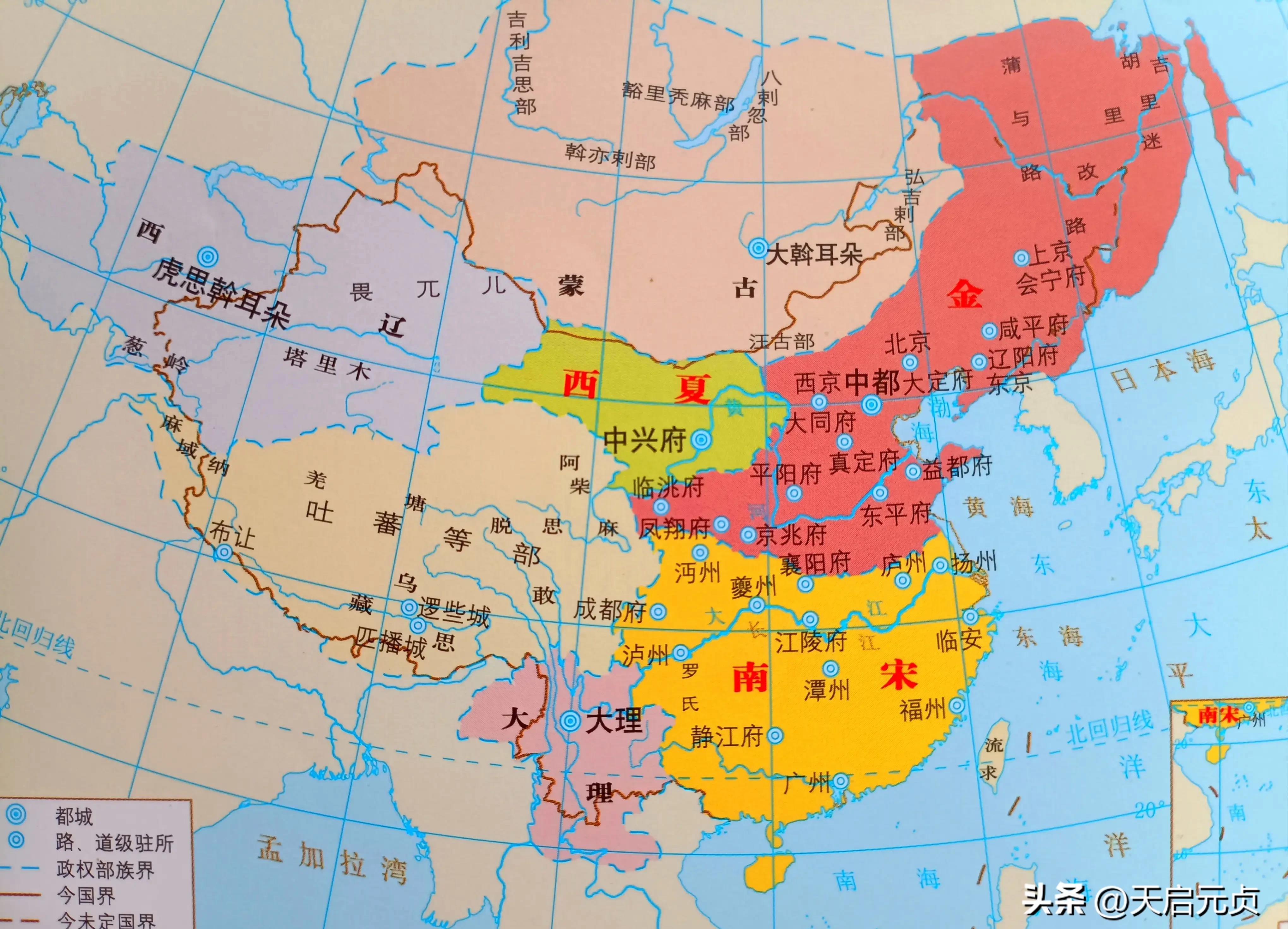 宋朝巅峰版图vs金朝巅峰版图,鼎盛时期的金朝