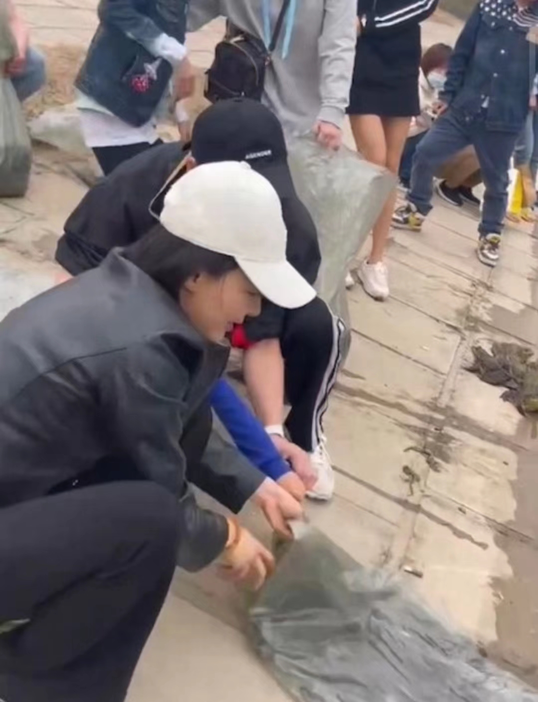 好心做坏事！TVB前女星带女儿郊外大量放生牛蛙，被网友批没常识