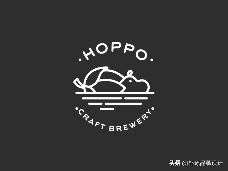 张开血盆大嘴IP动物形象河马元素logo创意集锦