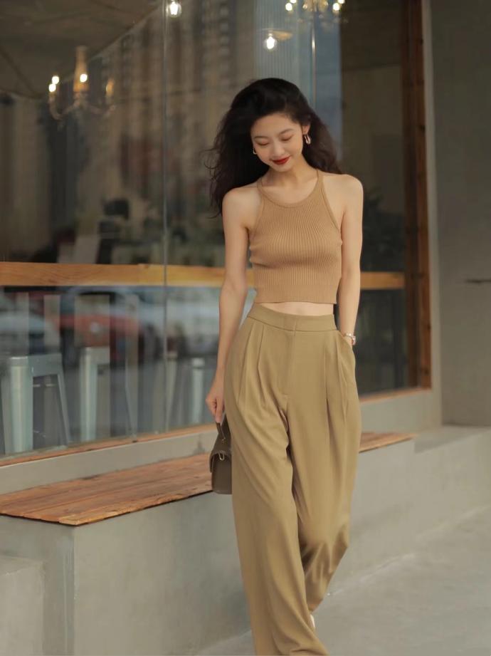 150小个子显高穿搭阔腿裤女,小个子如何选择阔腿裤显瘦显腿长