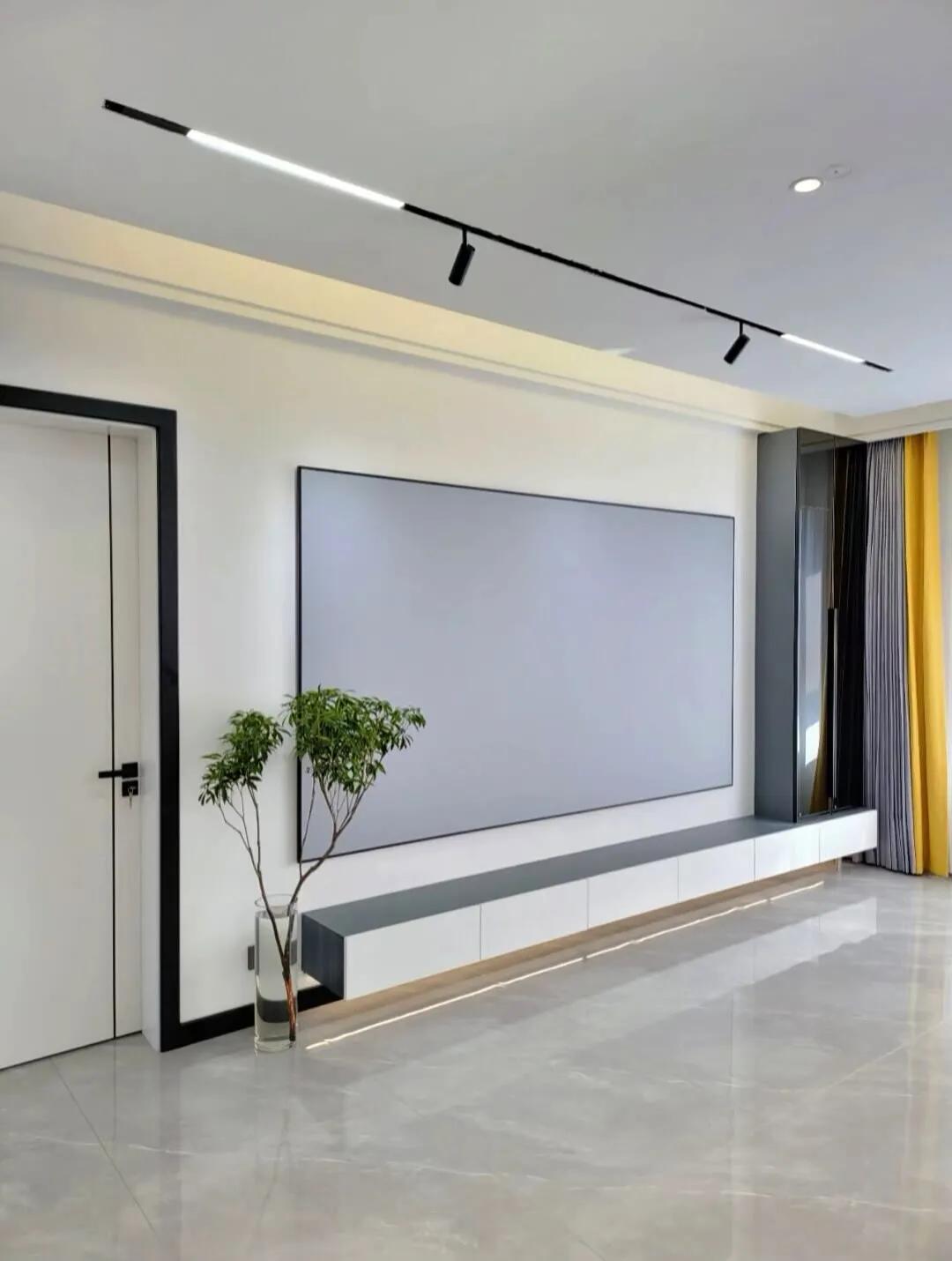 简单隐形门电视背景墙,30平小户型电视背景墙