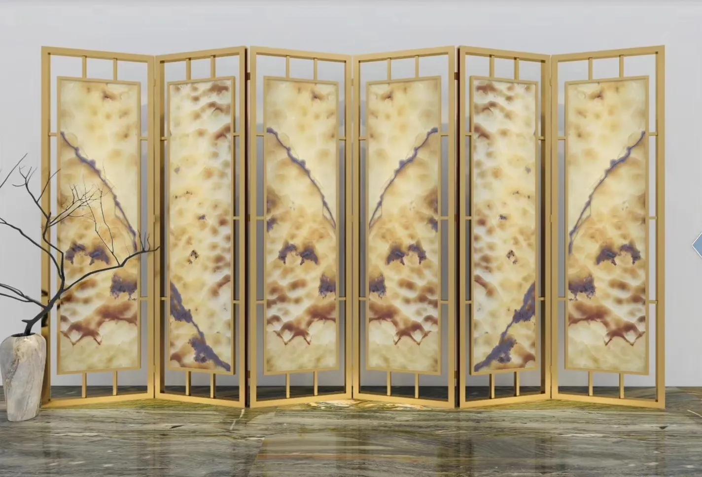 奢石绿屏风隔断,奢石小屏风