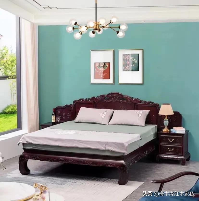 八宝高低床三件套，背板精雕八宝纹饰多种吉祥纹饰！木友直呼：绝