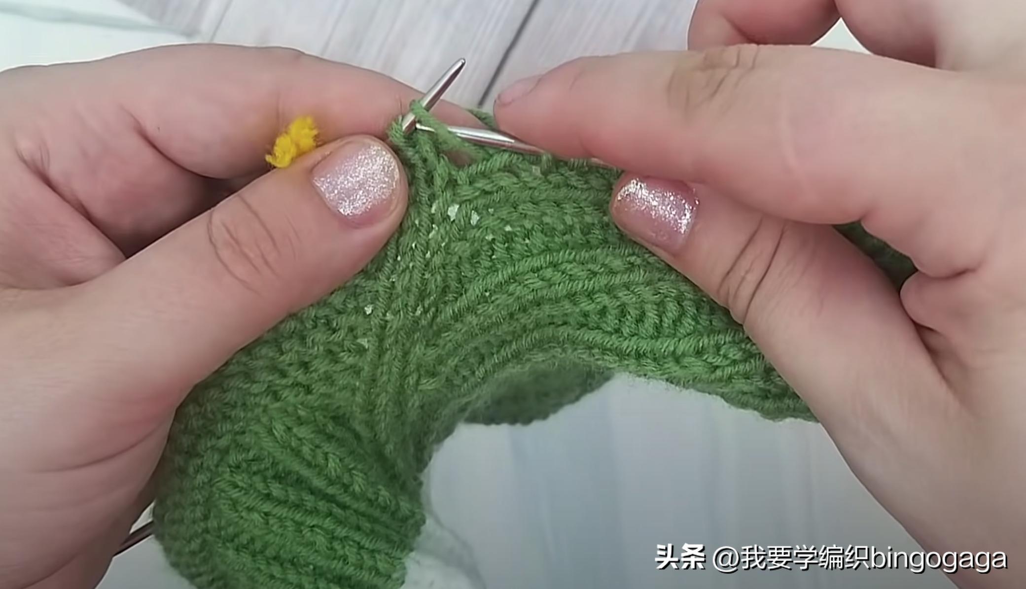 一片式毛线袜的织法,一片式织袜子