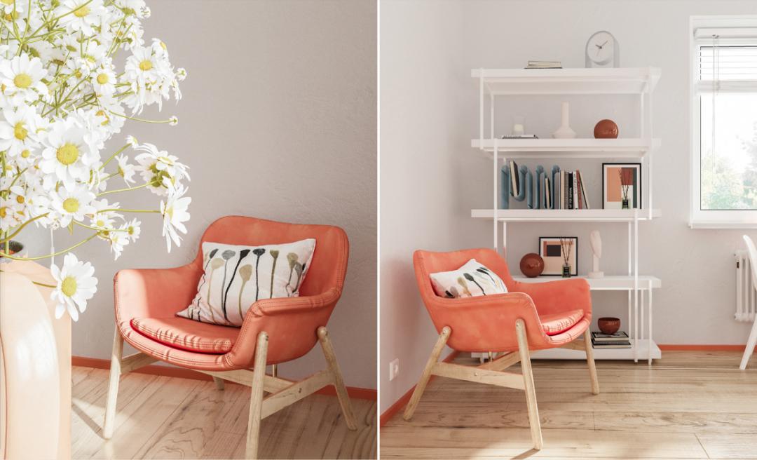 蓝橙色彩构成,活力橙配色装修