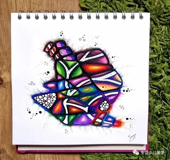 创意素描线描几何形体,线描画创意画优秀作品8级