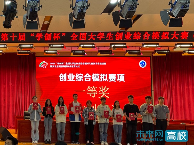 承德医学院学生在第十届“学创杯”全国高校大学生创业综合模拟大赛（2023）河北省选拔赛中获一等奖