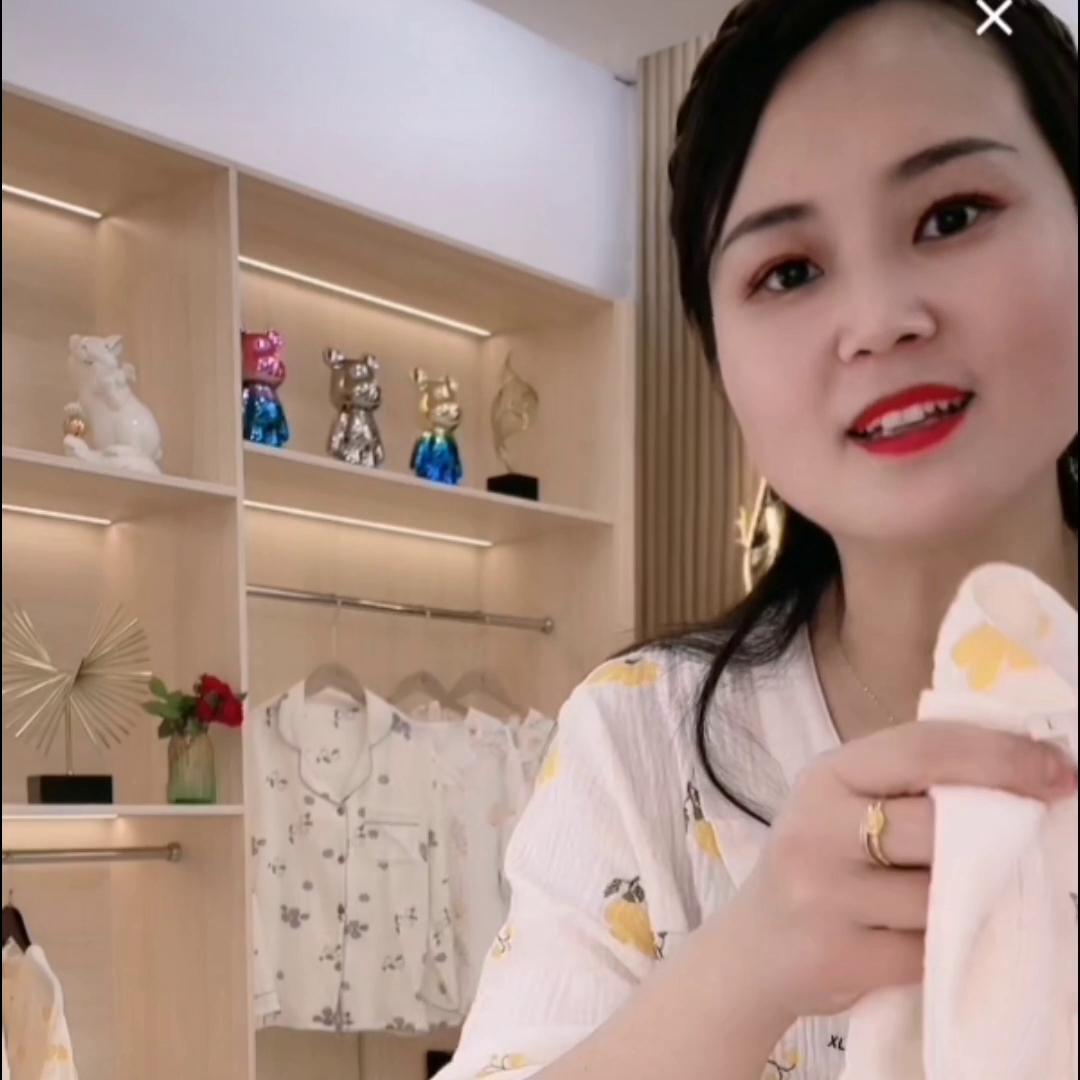 长袖纯棉纱布睡衣100%全棉女,女士春秋款长袖纯棉睡衣100%全棉