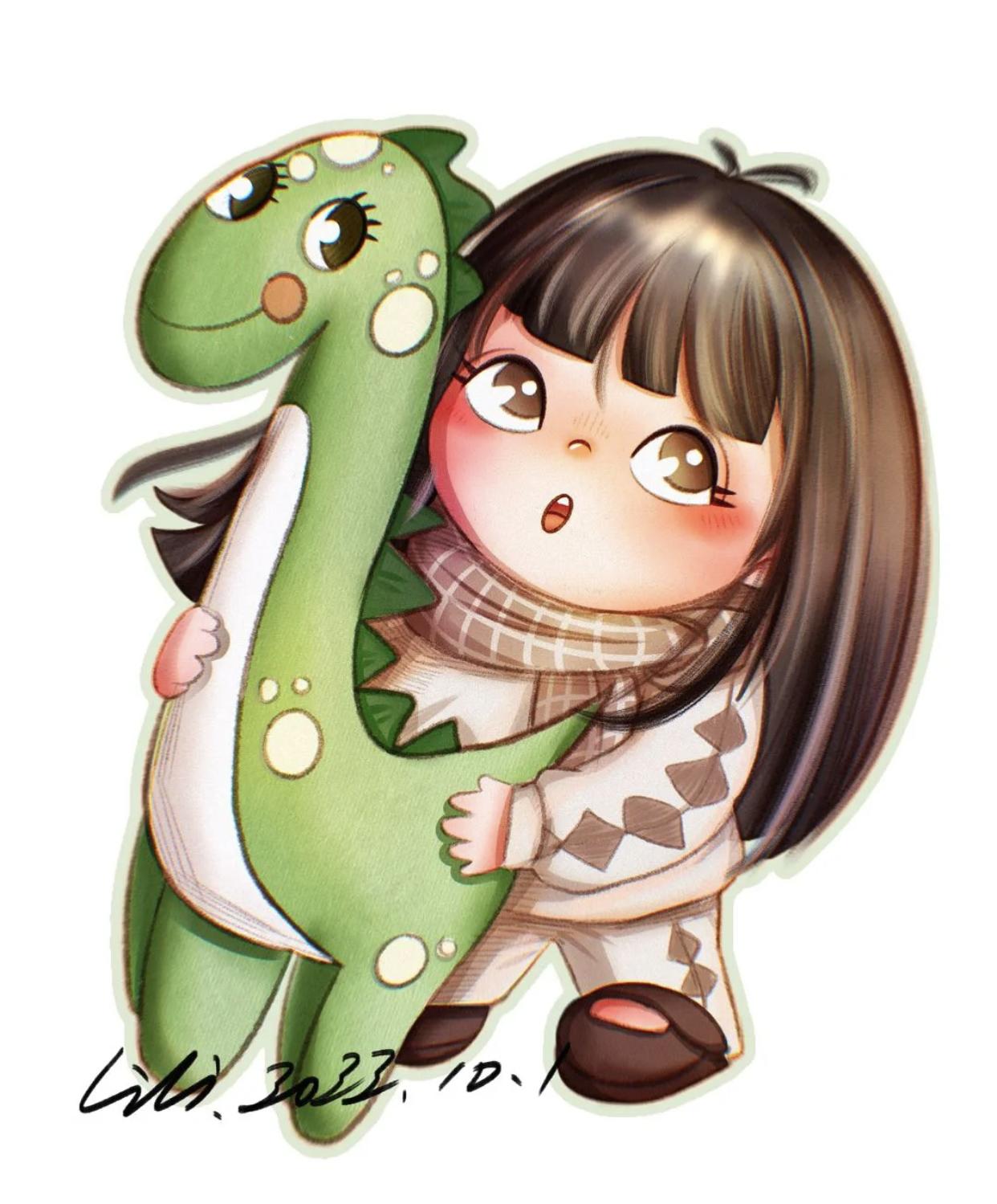 小清新豆豆眼小女孩插画,又凶又可爱的小女孩插画