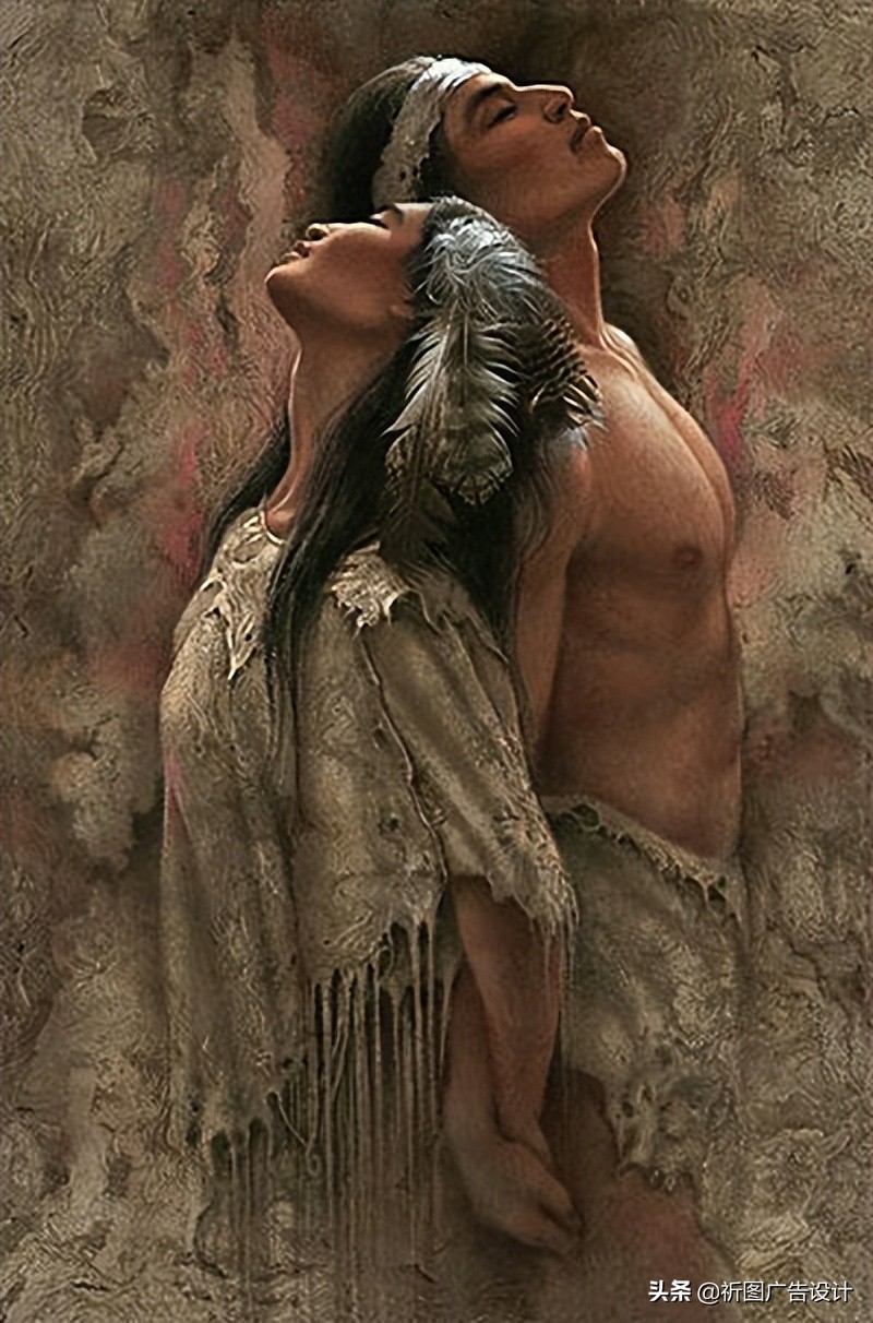 印第安人油画高清,印第安人油画艺术