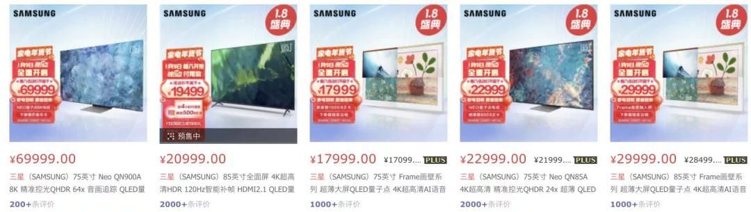 三星电视档次及系列介绍,三星电视全球销量排行