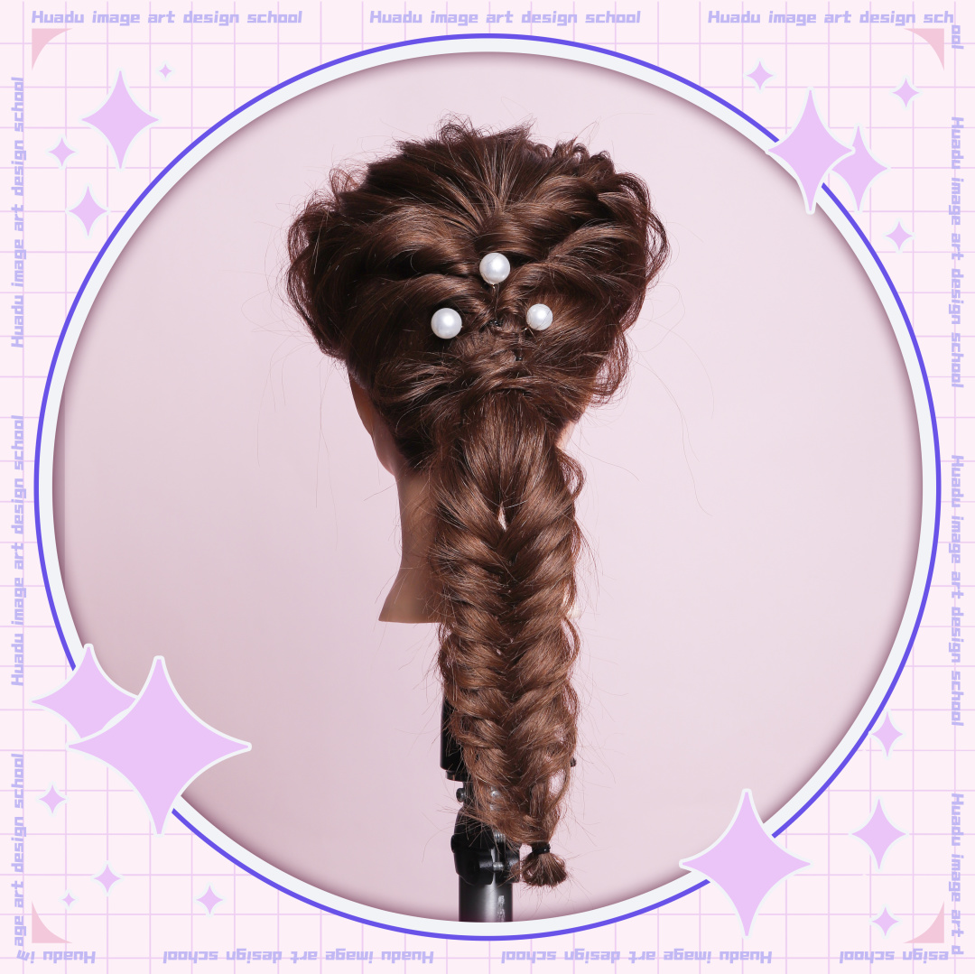 唯美学生编发教程,学化妆学美甲来花都