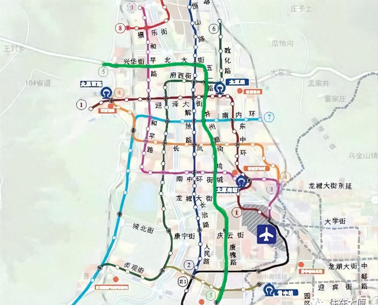 太原地铁规划图5号线改唐槐路没,太原地铁新一轮规划