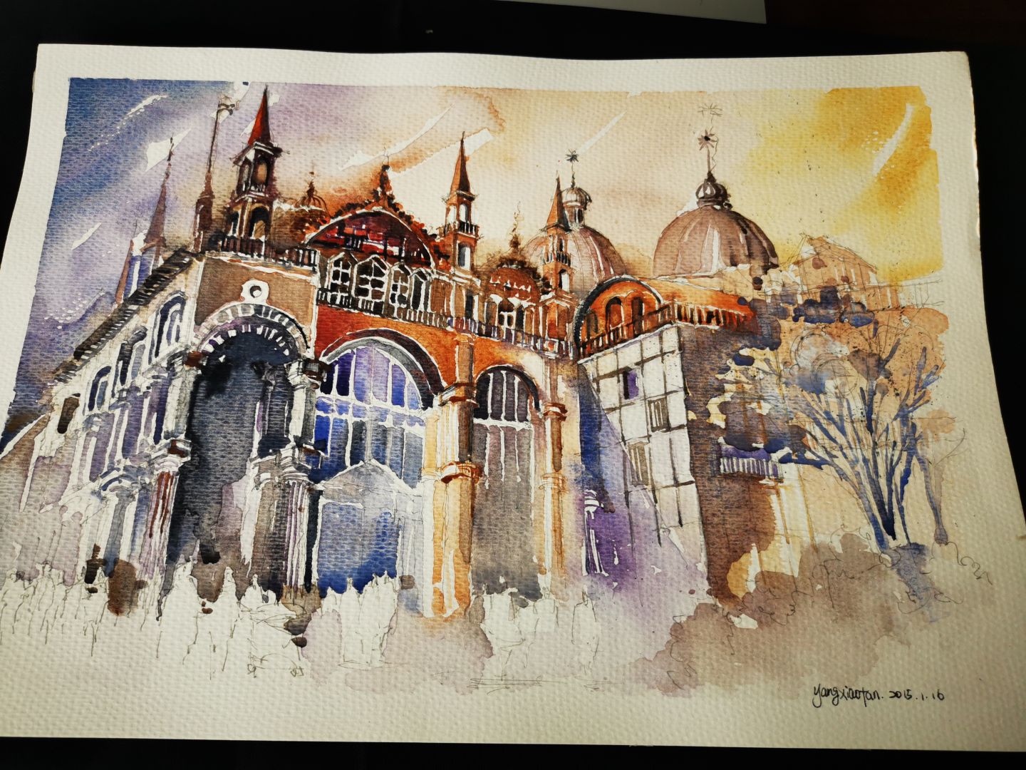 初学者水彩颜料24色水彩工具套装,水彩颜料36色固体水彩套装