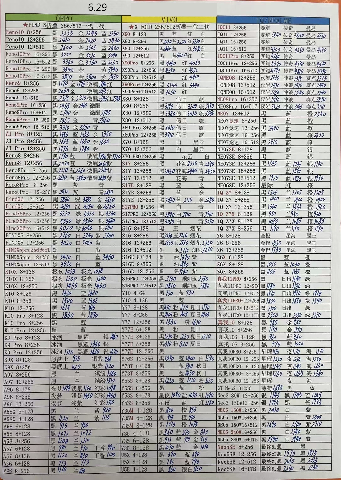 2024年1月11日华强北手机批发价,2024年1月18日华强北手机批发价