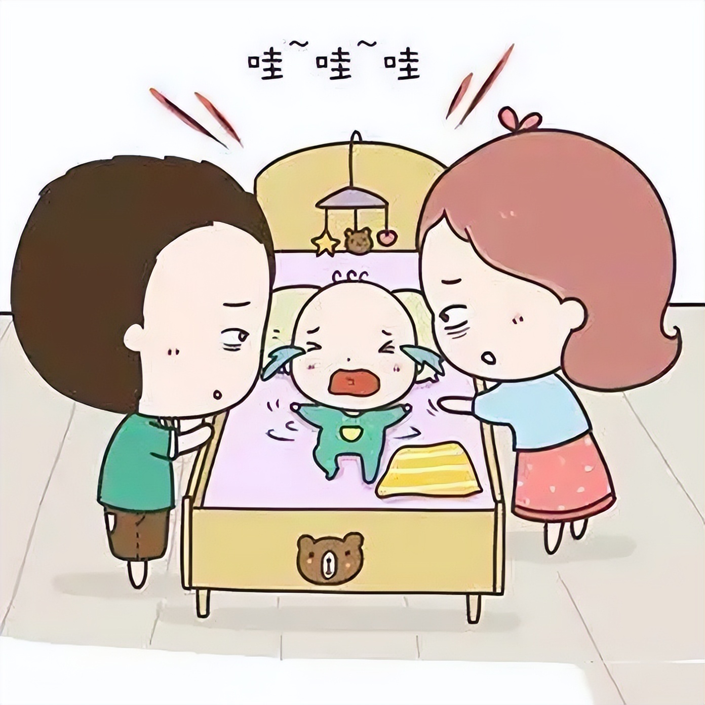 十个月宝宝半夜2-3点总哭闹的原因,1岁宝宝晚上12点到1点哭闹原因