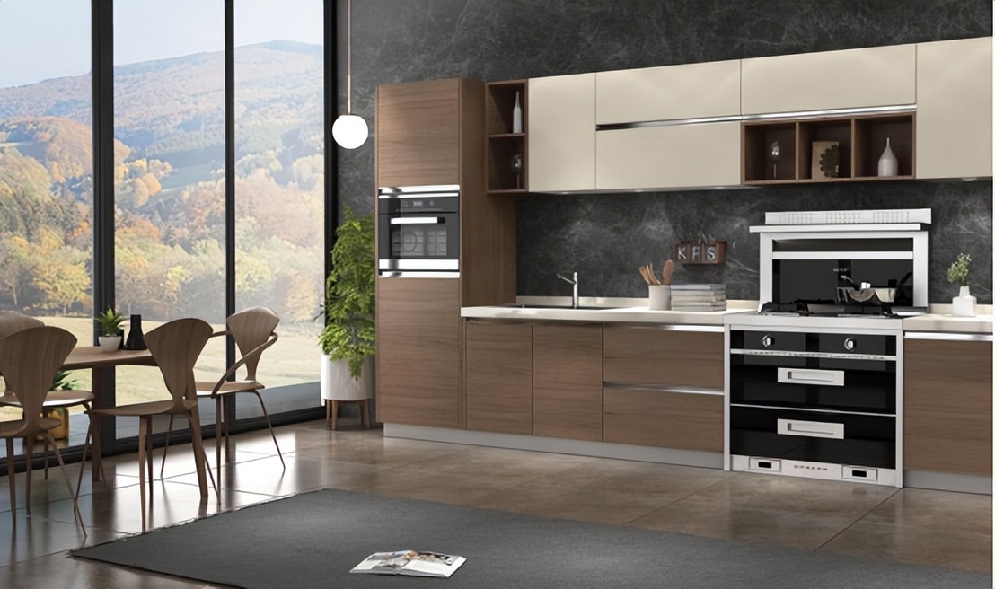 小厨房水槽洗碗机集成灶,美大集成水槽洗碗机实际安装