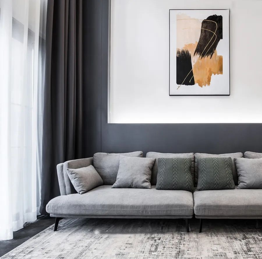 黑白灰现代极简约风格小户型,黑白灰系现代简约复式