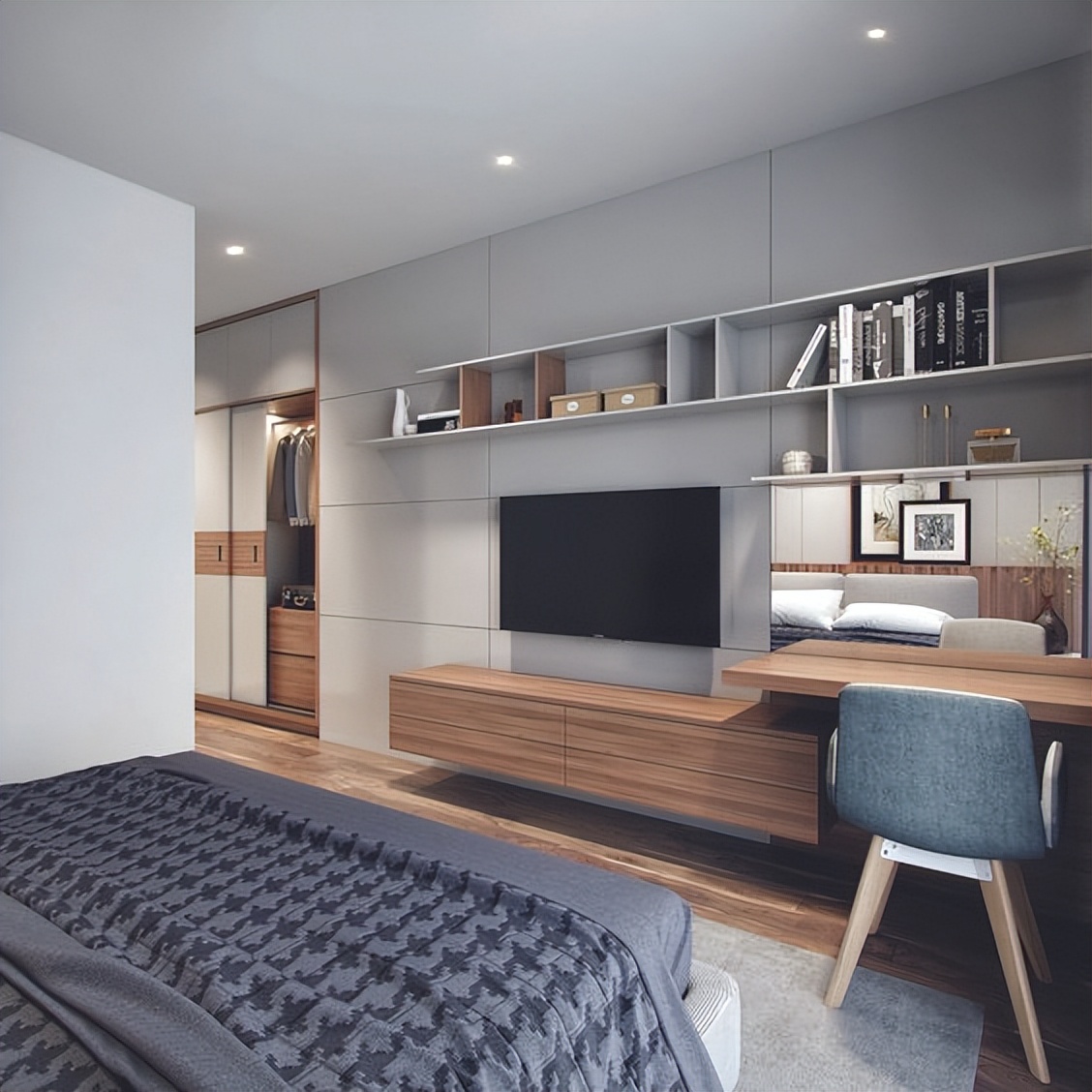 如何在小户型客厅设计书桌,小户型电视柜当书桌