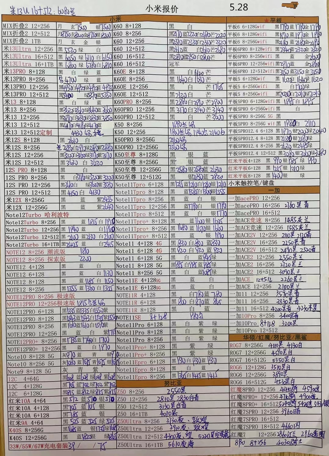 2023年12月手机批发价格一览表,华强北苹果手机报价单