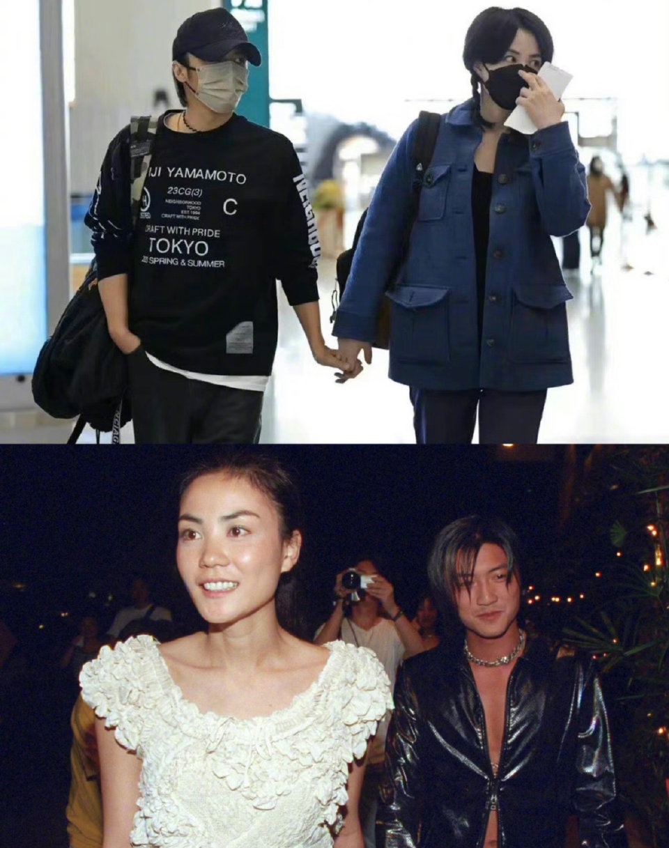 谢霆锋王菲超甜互动机场合体,谢霆锋王菲甜蜜牵手张柏芝