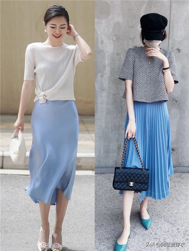学生党半身裙怎么穿才好看,158小个子135斤微胖穿搭半身裙