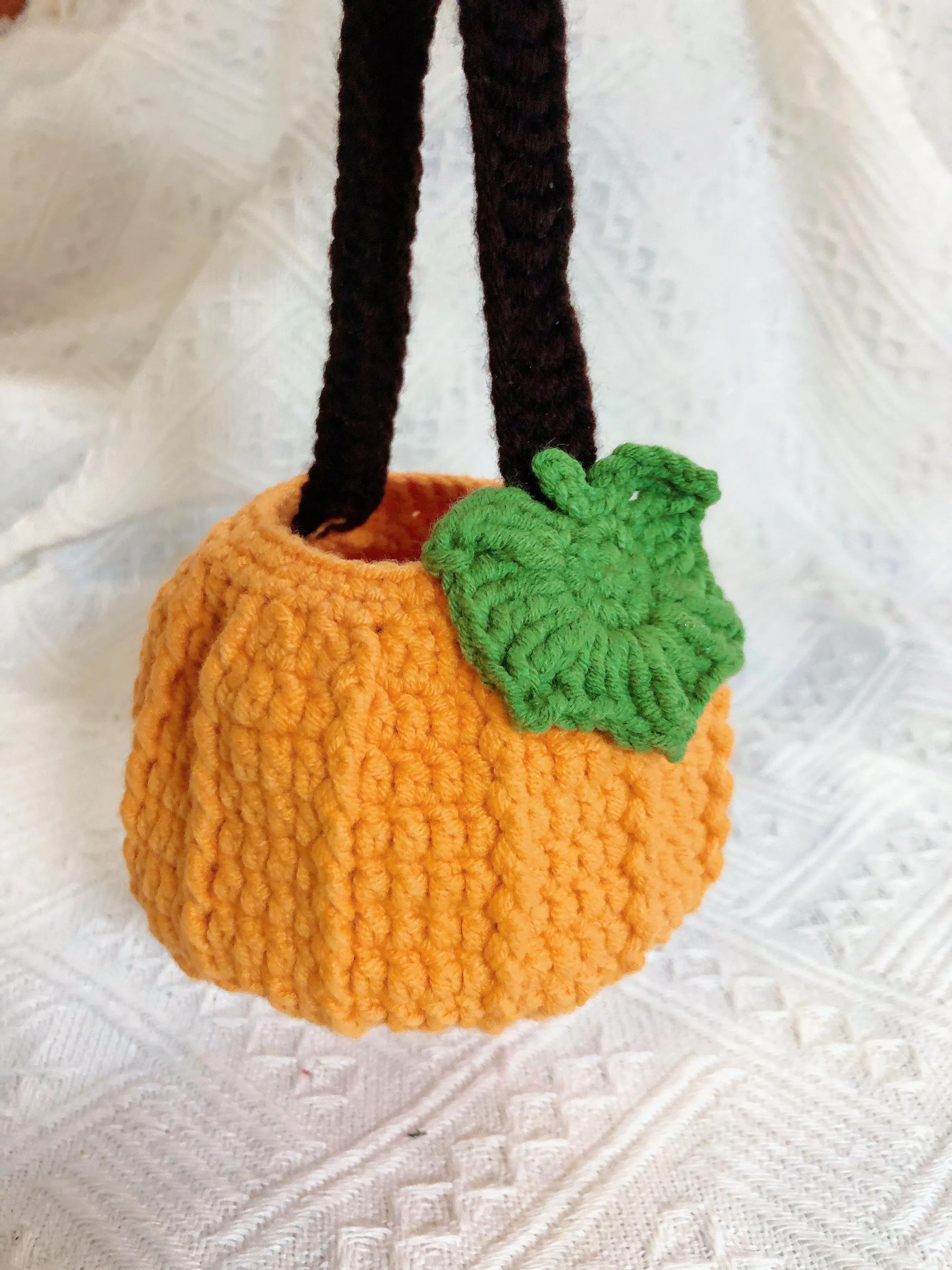 南瓜手提收纳包的视频教程,南瓜包包手把手教程