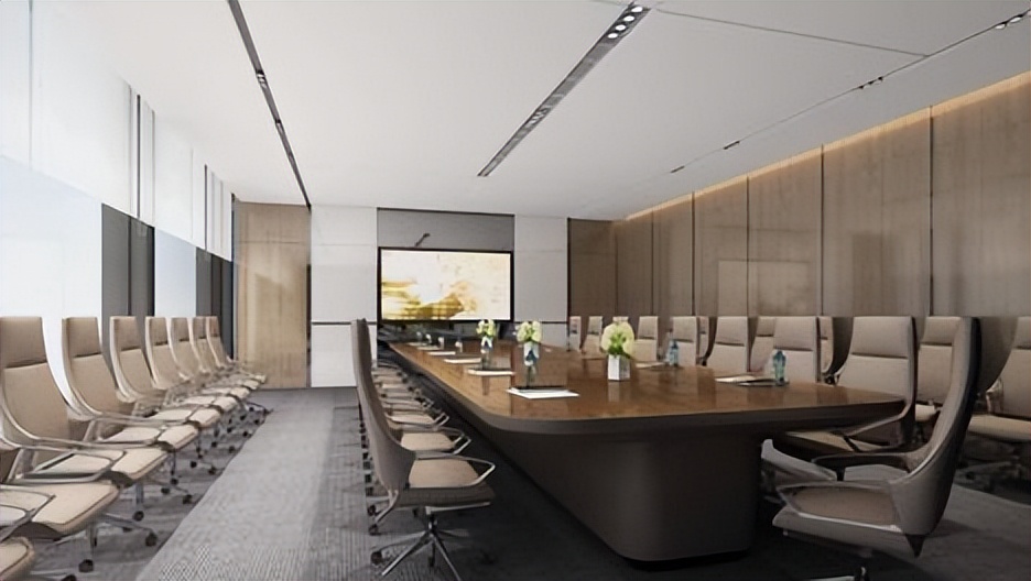 大气高档办公室装修配色效果图,时尚办公室颜色设计效果图大全