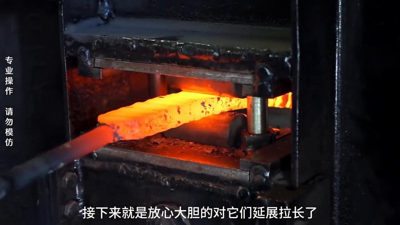 扭转大马士革钢锻造全过程,风炮扭转大马