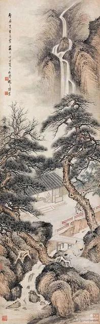 中国山水画名家作品欣赏书,清代山水画名家作品集一册