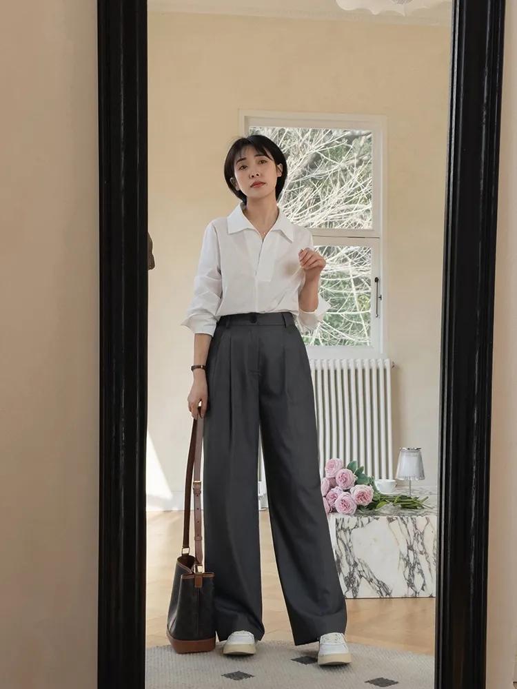 衬衫搭配牛仔裤简约时髦,衬衫如何搭配阔腿牛仔裤女士