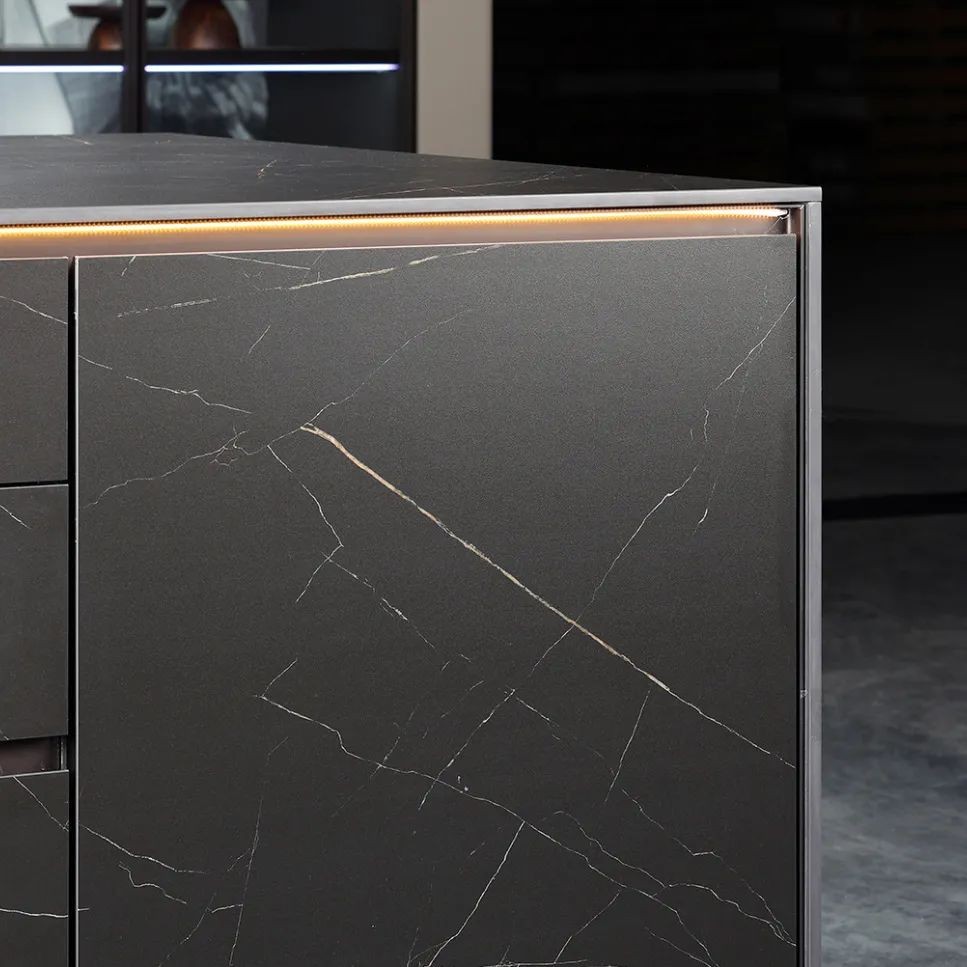 博洛尼浅灰色橱柜,博洛尼橱柜定制轻奢